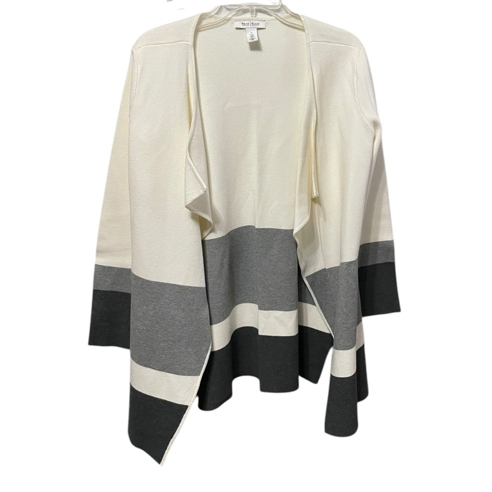 White House Black Market Color Block  cardigan Blazer Open Front Sweater Sz M